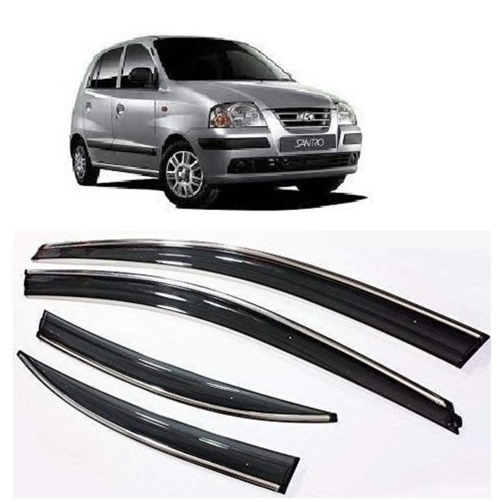 rain window door visor wind deflectors For Santro Xing - black